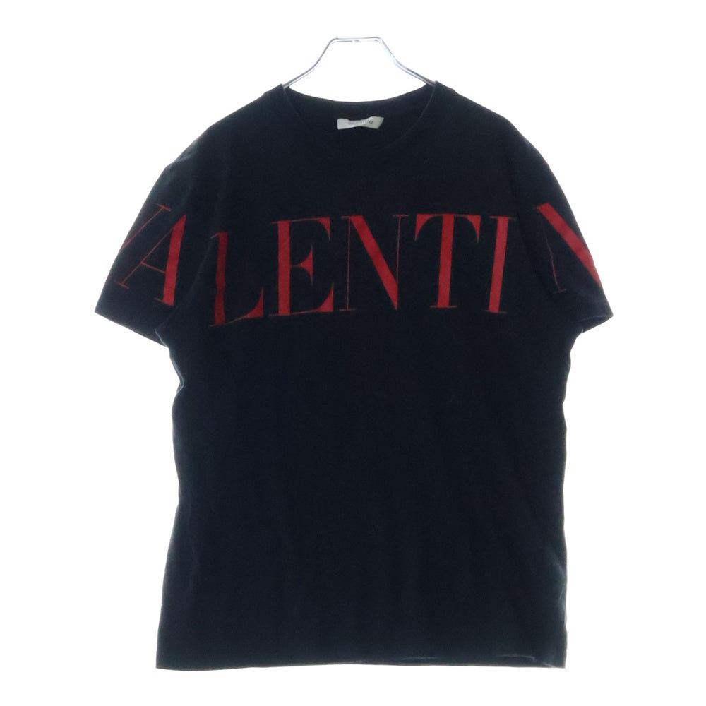 VALENTINO(ヴァレンティノ) フロントロゴプリント 半袖クルーネックTシャツカットソー ブラック SV3MG03B5FN
