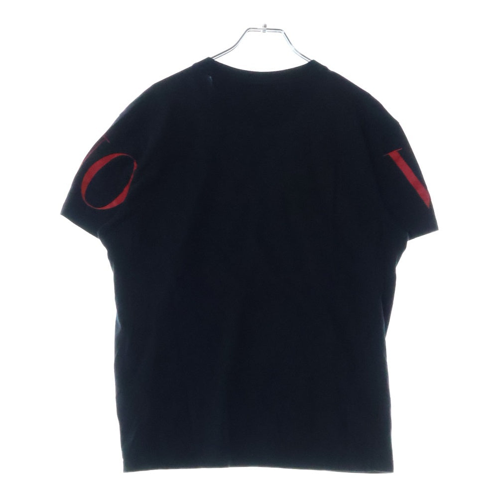 VALENTINO(ヴァレンティノ) フロントロゴプリント 半袖クルーネックTシャツカットソー ブラック SV3MG03B5FN