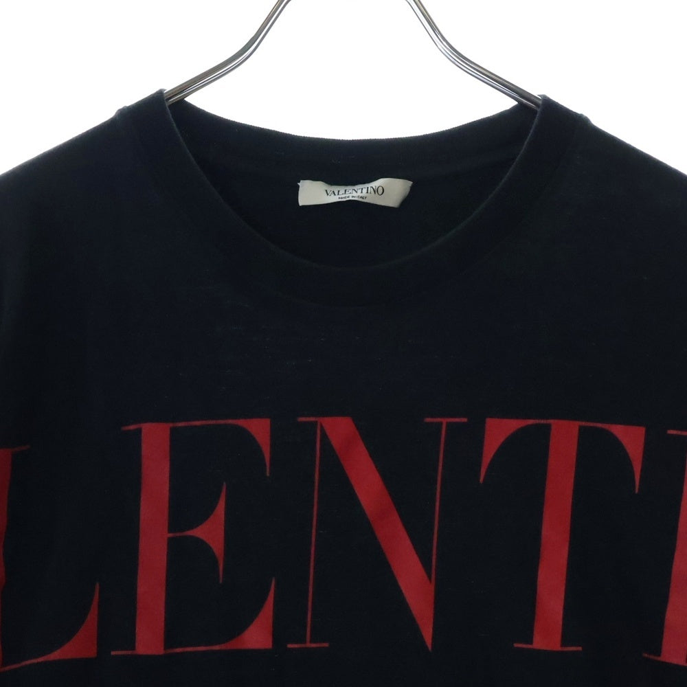 VALENTINO(ヴァレンティノ) フロントロゴプリント 半袖クルーネックTシャツカットソー ブラック SV3MG03B5FN