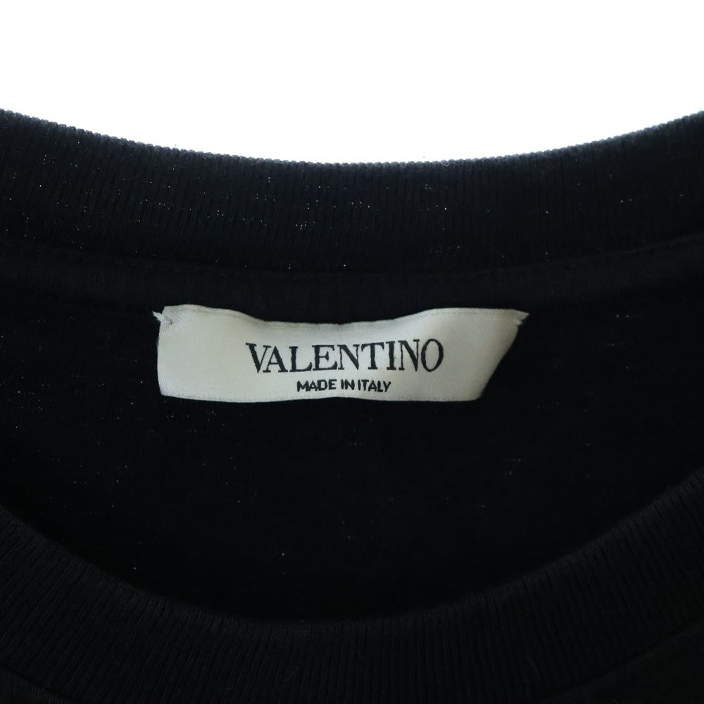 VALENTINO(ヴァレンティノ) フロントロゴプリント 半袖クルーネックTシャツカットソー ブラック SV3MG03B5FN