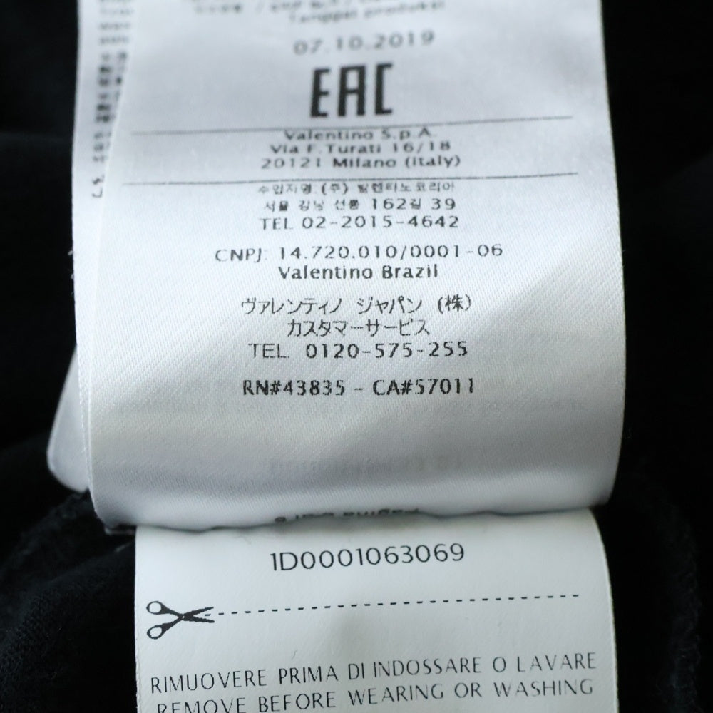 VALENTINO(ヴァレンティノ) フロントロゴプリント 半袖クルーネックTシャツカットソー ブラック SV3MG03B5FN