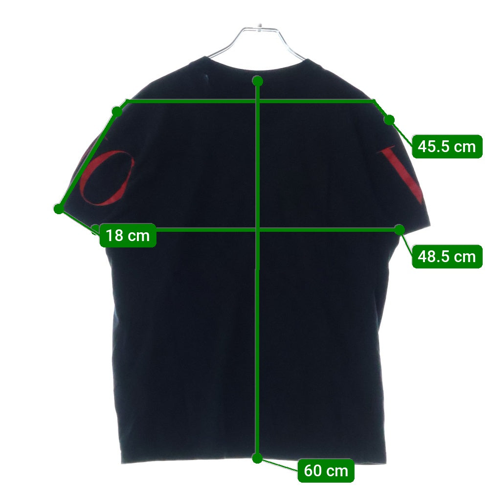 VALENTINO(ヴァレンティノ) フロントロゴプリント 半袖クルーネックTシャツカットソー ブラック SV3MG03B5FN