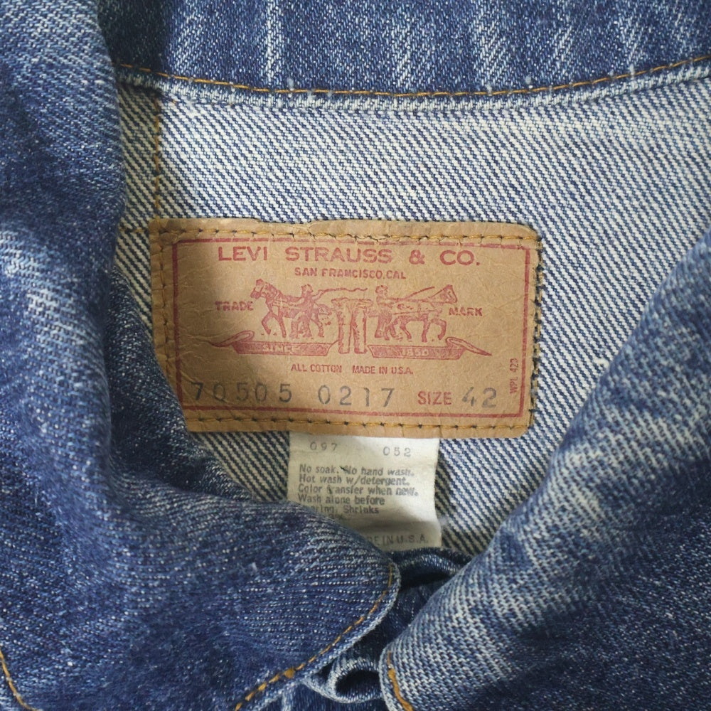 Levi's(リーバイス) 70S VINTAGE 70505-0217 ヴィンテージ USA製 スモールe 紙パッチ デニム トラッカージャケット インディゴ