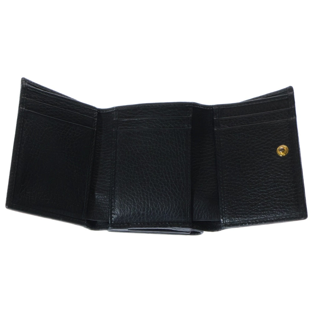 GUCCI(グッチ) GGマーモント レザー三つ折り財布 ブラック 474746
