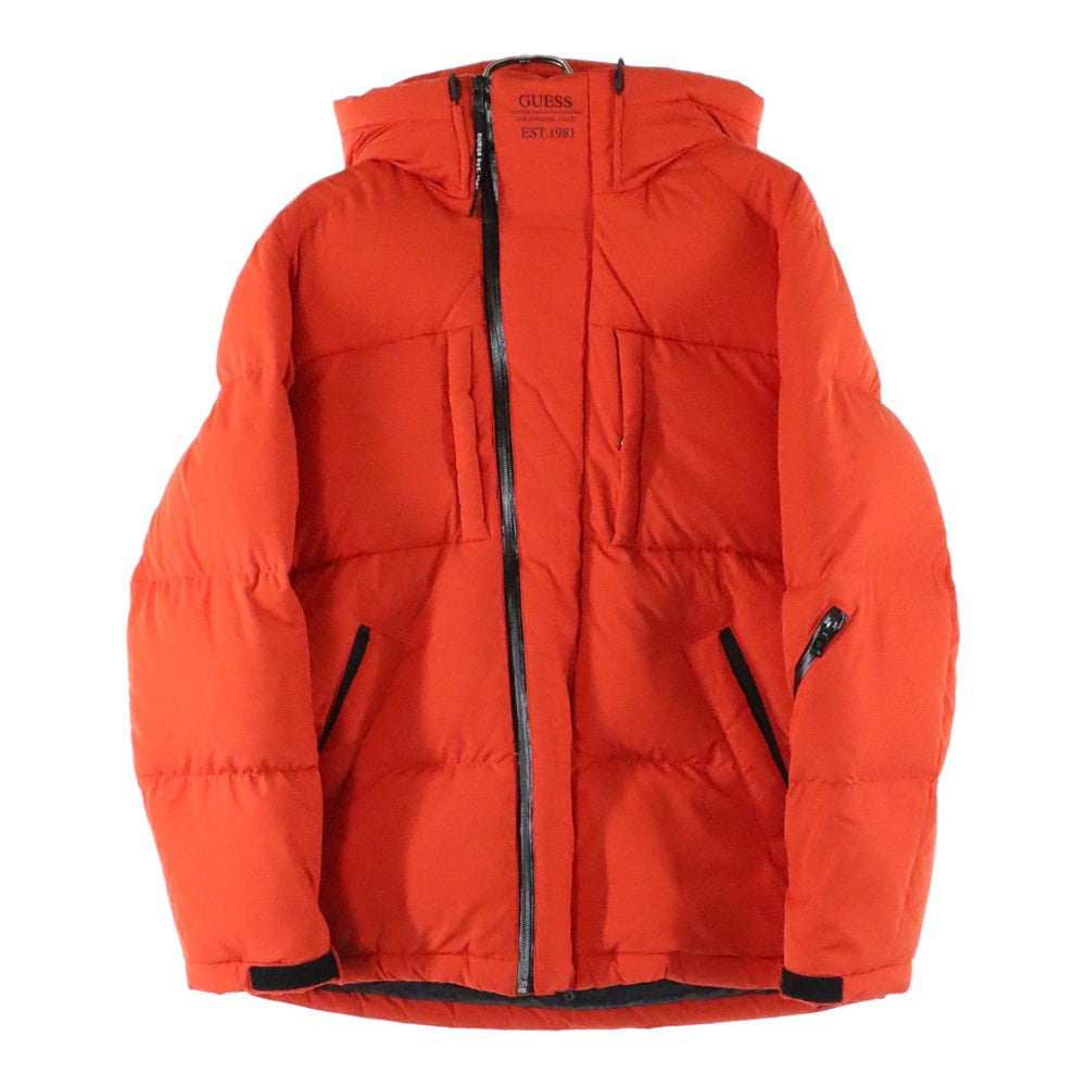 GUESS(ゲス) フーデッド ジップアップ ダウンジャケット MJ4W5874 レッド