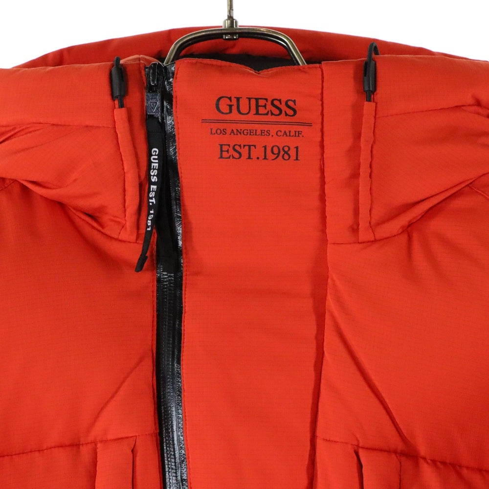 GUESS(ゲス) フーデッド ジップアップ ダウンジャケット MJ4W5874 レッド