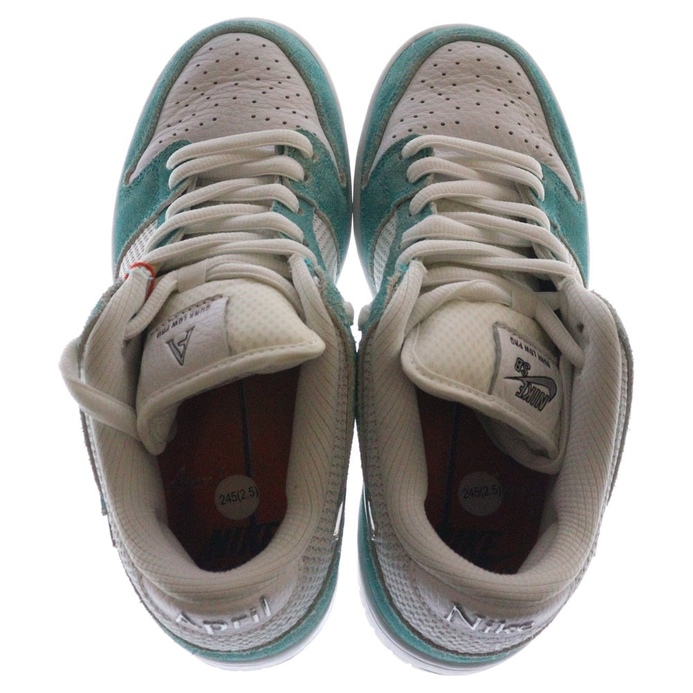 NIKE SB(ナイキエスビー) DUNK LOW PRO QS APRIL SKATEBOARDS ダンク エイプリル スケートボード ローカットスニーカー ホワイト/ブルー US6.5/24.5cm FD2562-400