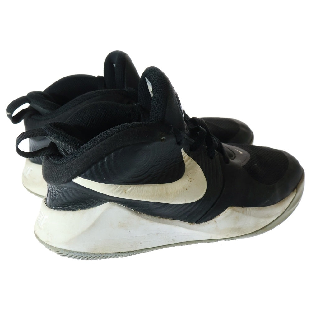 NIKE(ナイキ) Team Hustle メッシュハイカットスニーカー ブラック/ホワイト レディース AQ4224-009 US6Y/24cm