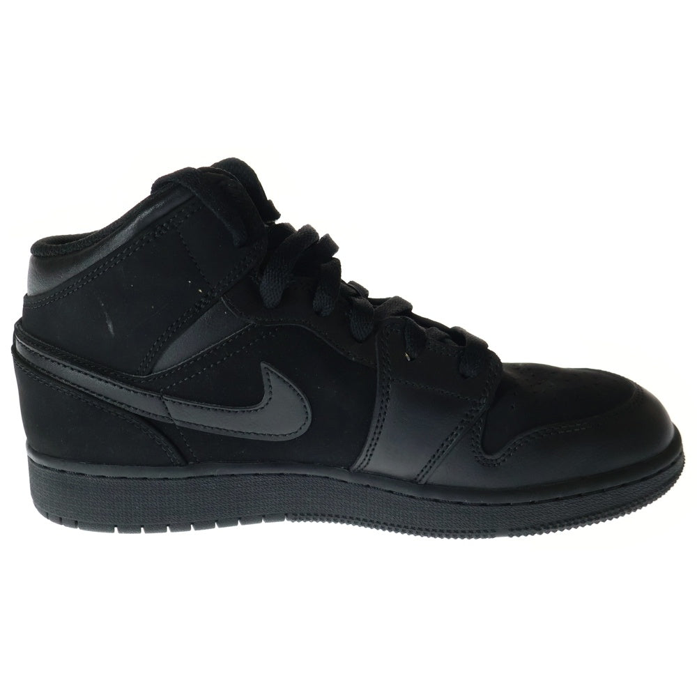 NIKE(ナイキ) Air Jordan 1 Mid Triple Black エアジョーダン1 ミッドカットスニーカー ブラック 554725-050 US7Y/25cm