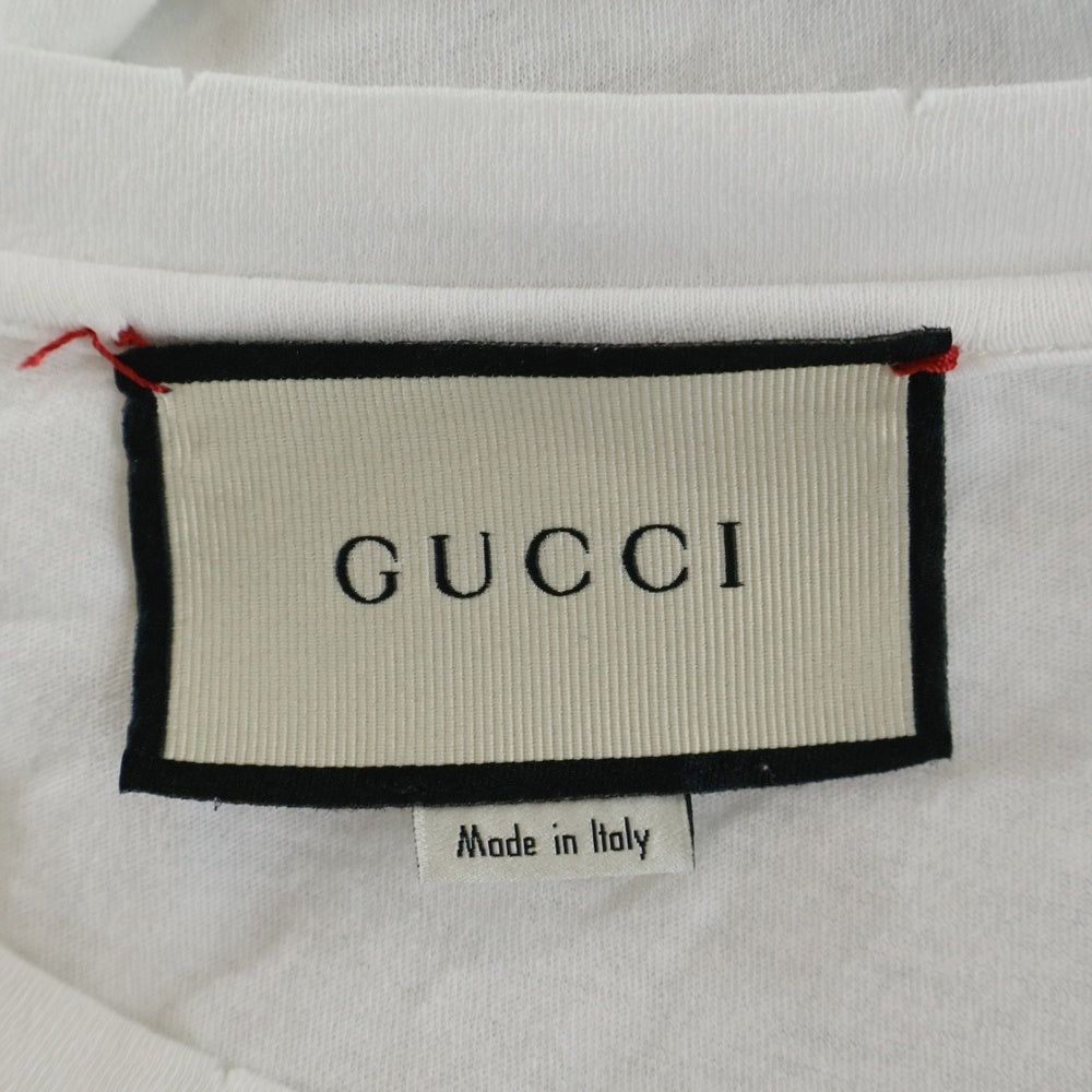 GUCCI(グッチ) ウルフ ダメージ加工 プリントTシャツ 497060 X3I46 ホワイト