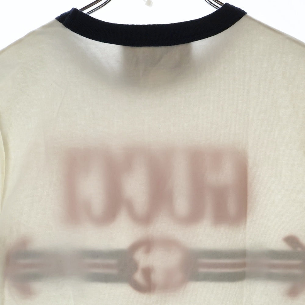 GUCCI(グッチ) ロゴ刺繍 クルーネック ショート半袖Tシャツ 723566 ホワイト レディース