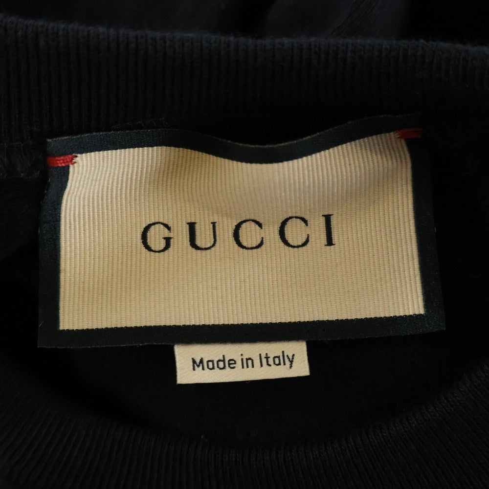 GUCCI(グッチ) ドローコード ロゴワッペン クルーネックスウェットシャツ トレーナー 760366 XJF0W ブラック レディース