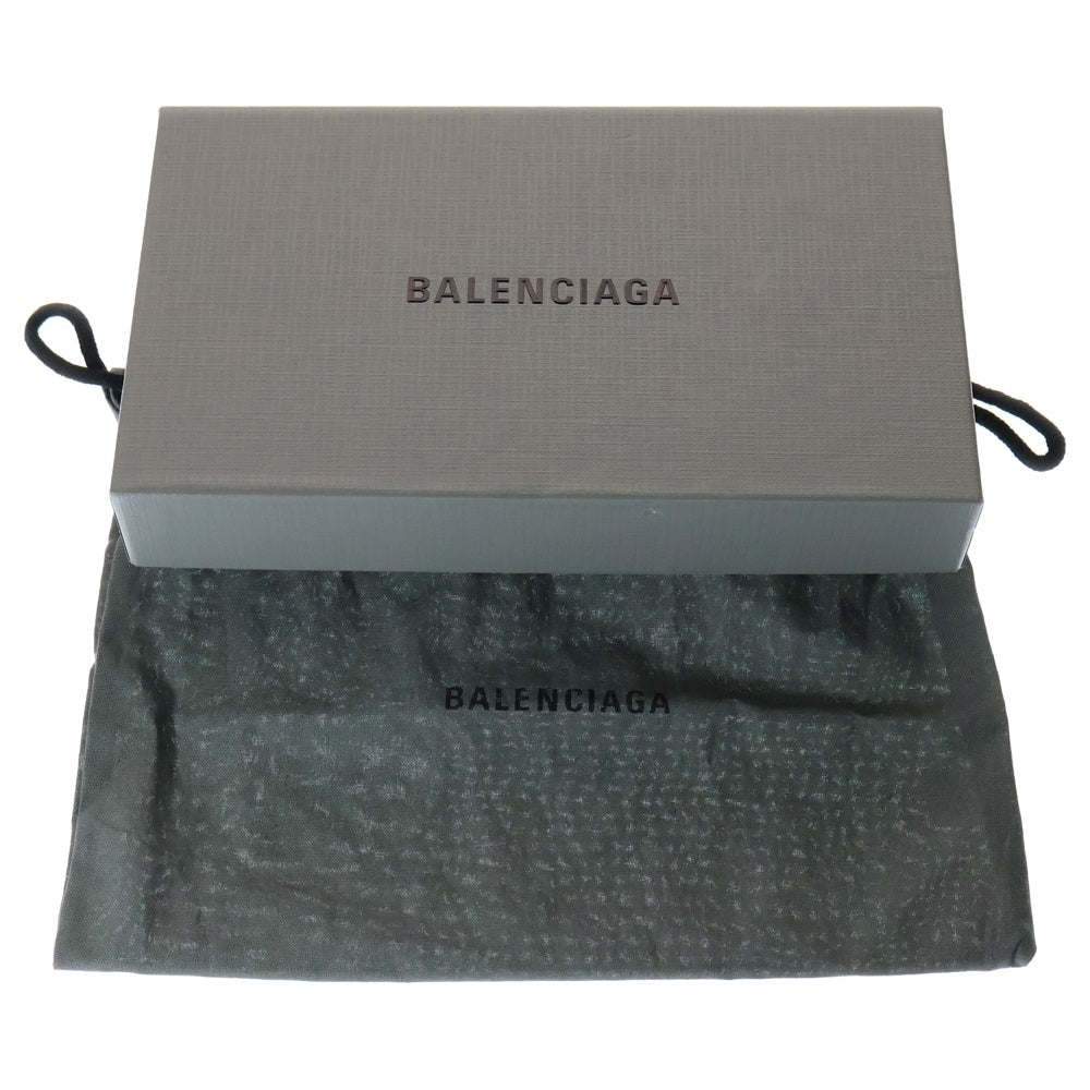 BALENCIAGA(バレンシアガ) CASH CARDKEY STRAP クロコ型押し ショルダーフラグメントケース カードケース コインケース 594548 ブラック