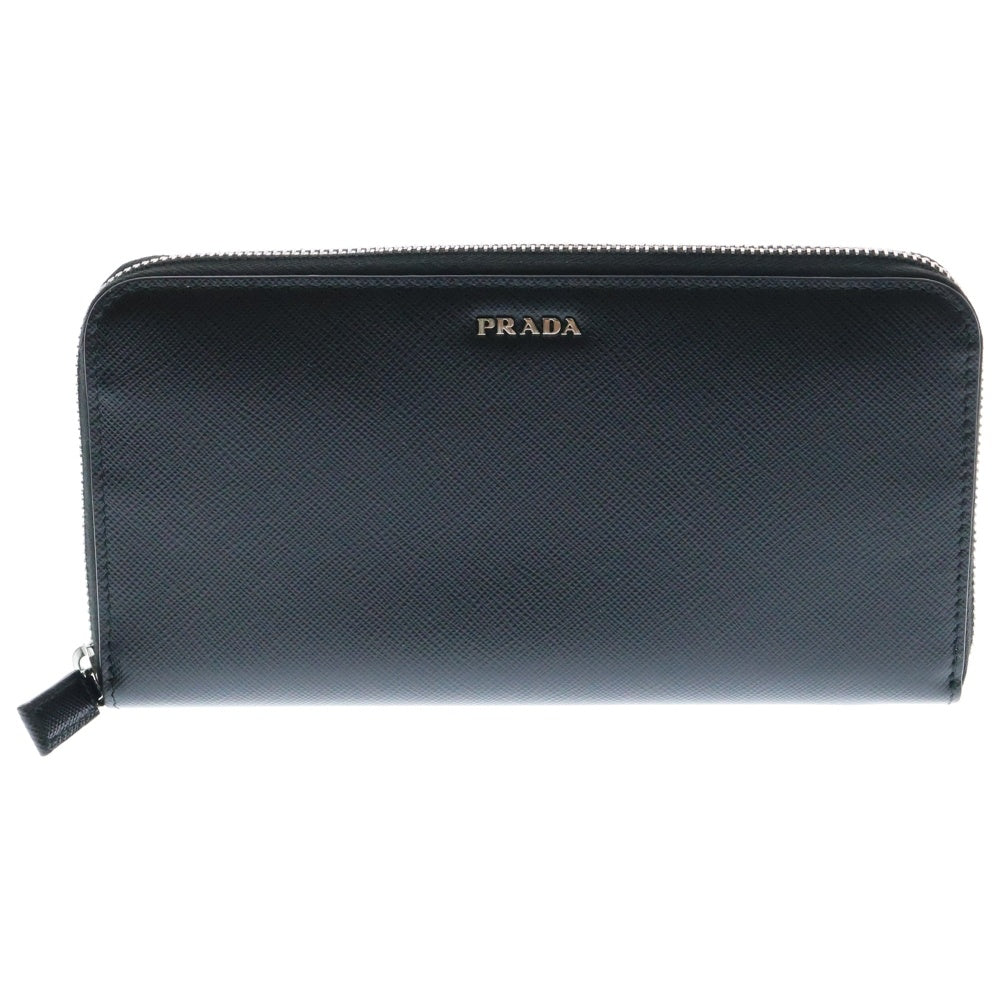 PRADA(プラダ) SAFFIANO BICOLO サフィアーノ ビコロ ラウンドファスナー レザーウォレット 2ML317 ブラック