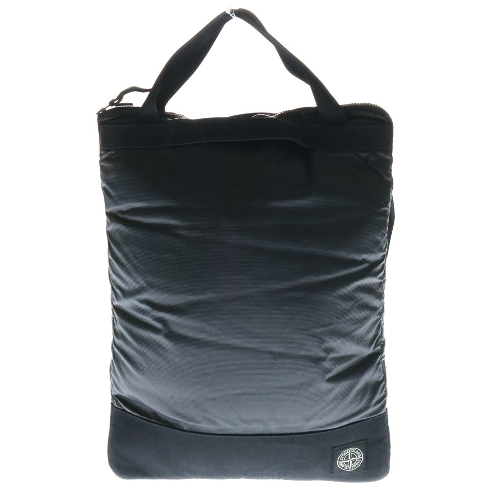 STONE ISLAND(ストーンアイランド) ロゴパッチ 2WAY ナイロンショルダーバッグ トートバッグ ブラック 791590970