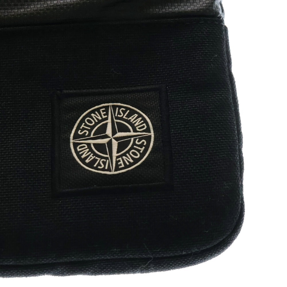 STONE ISLAND(ストーンアイランド) ロゴパッチ 2WAY ナイロンショルダーバッグ トートバッグ ブラック 791590970
