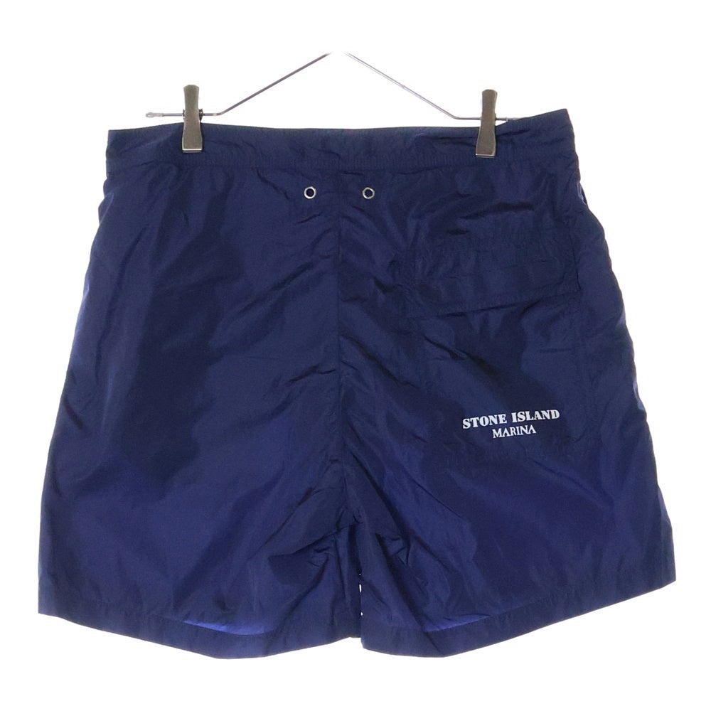STONE ISLAND(ストーンアイランド) ロゴプリント ナイロン ハーフパンツ 8015B02X6 ネイビー