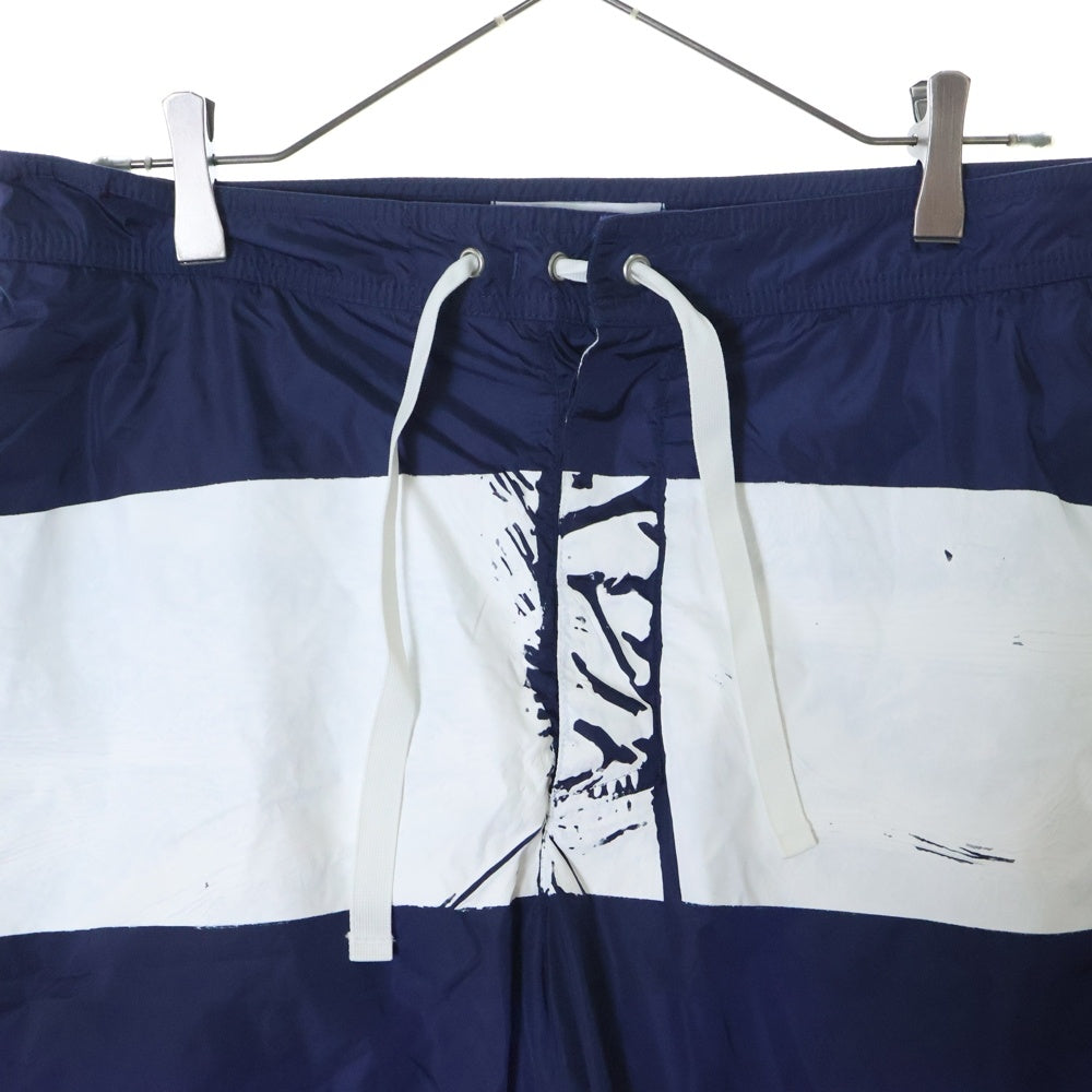 STONE ISLAND(ストーンアイランド) ロゴプリント ナイロン ハーフパンツ 8015B02X6 ネイビー