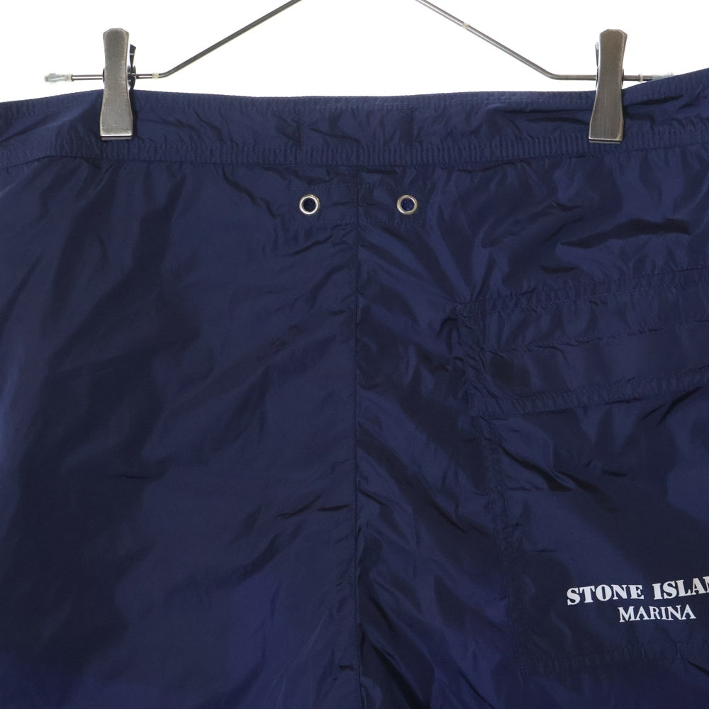 STONE ISLAND(ストーンアイランド) ロゴプリント ナイロン ハーフパンツ 8015B02X6 ネイビー
