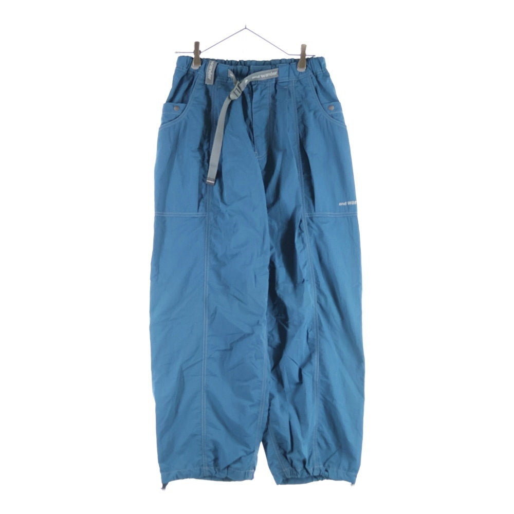 and wander(アンドワンダー) crinkled nylon pants クリンクルナイロンパンツ 574-4282182 ブルー