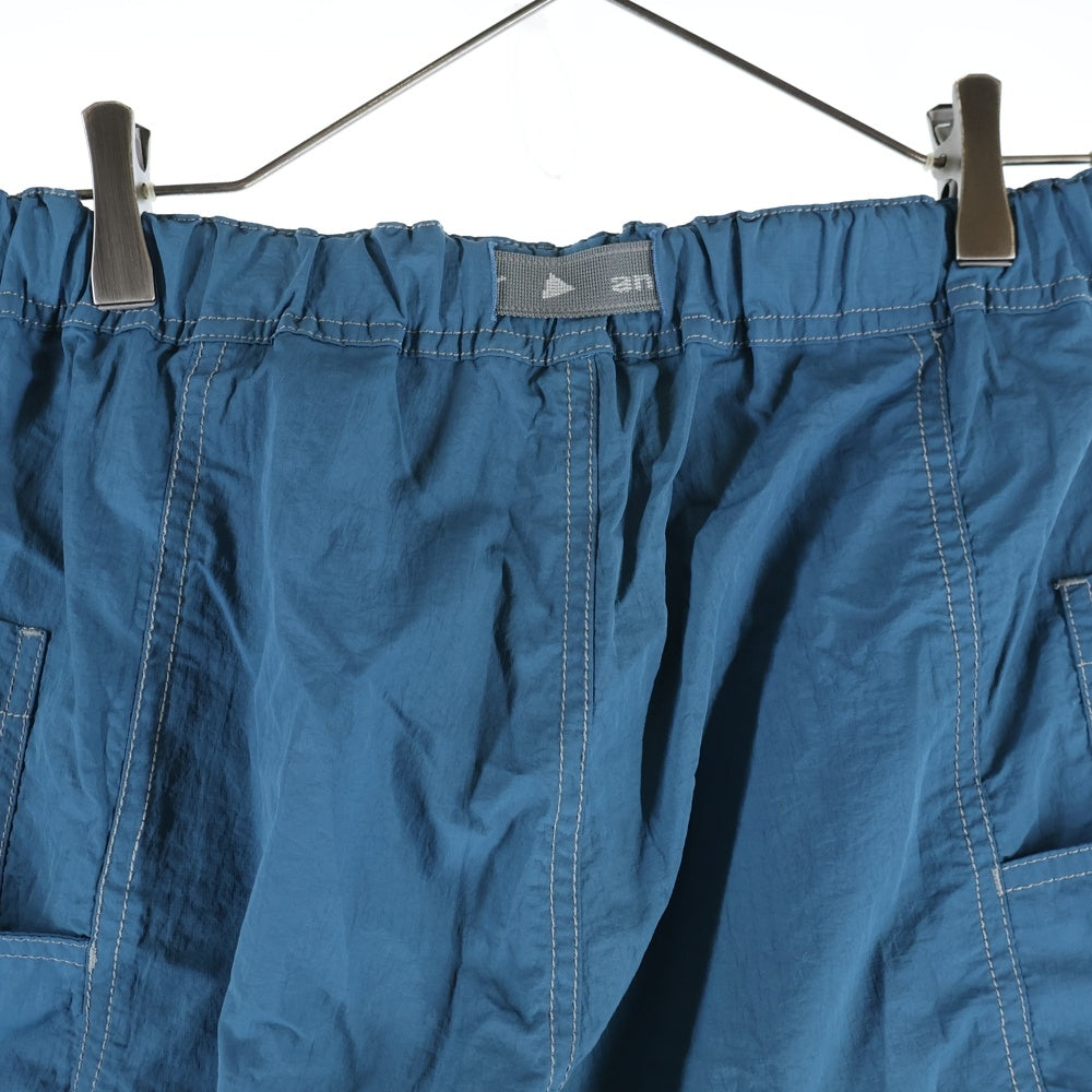 and wander(アンドワンダー) crinkled nylon pants クリンクルナイロンパンツ 574-4282182 ブルー