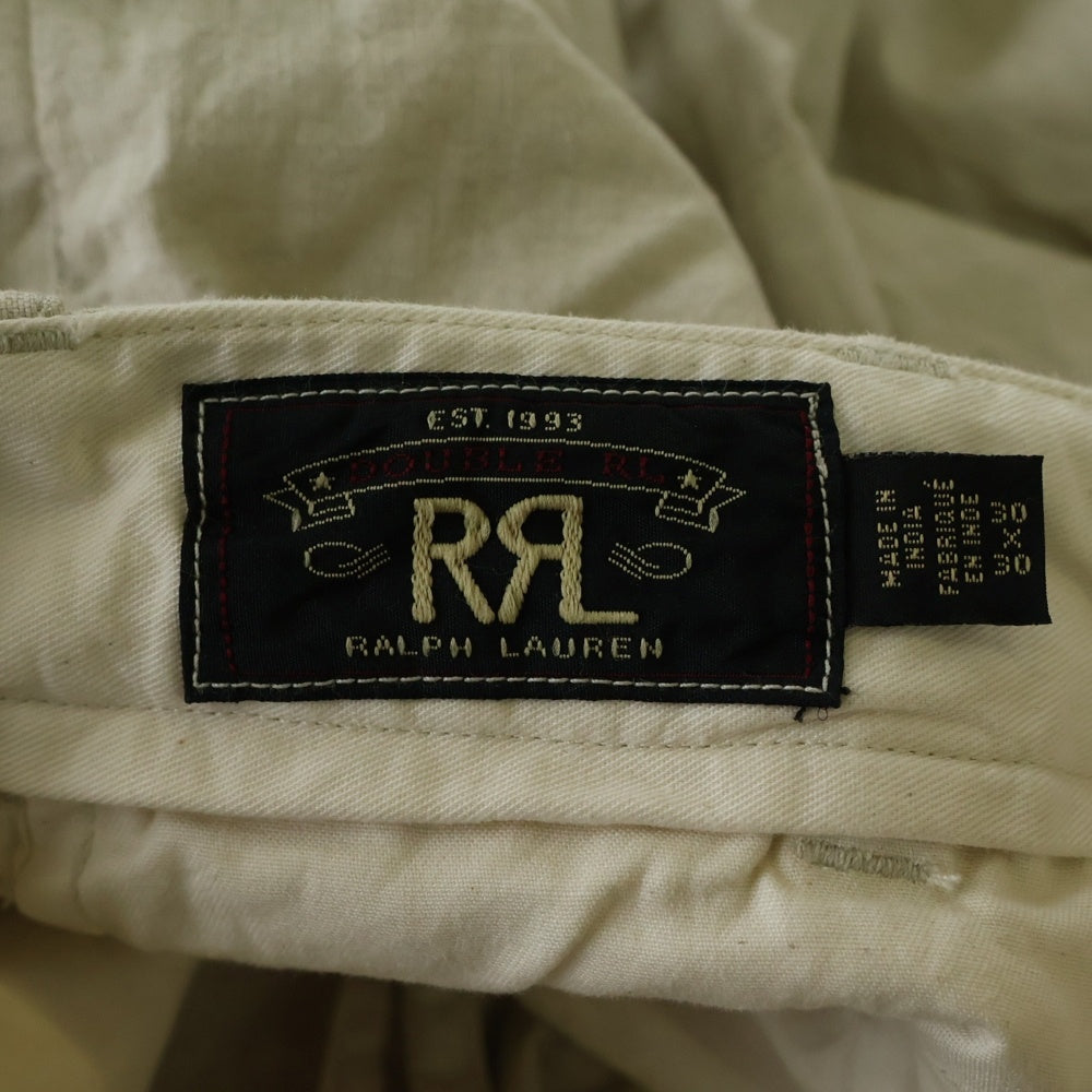 RRL(ダブルアールエル) リネン タック スラックスパンツ アイボリー