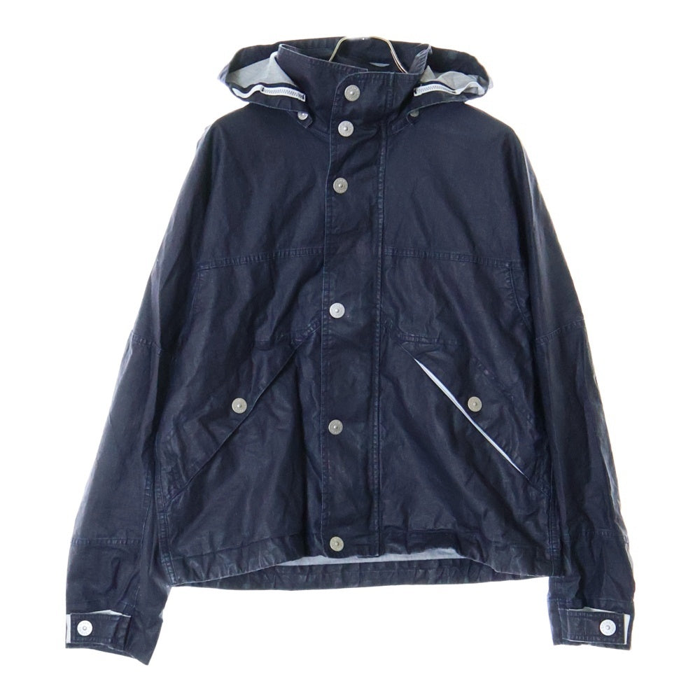 STONE ISLAND(ストーンアイランド) Raw Pleated バッグロゴプリント フーデッド ナイロンジャケット 8015418X1 ネイビー