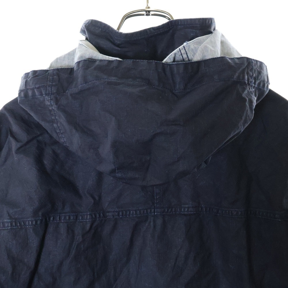 STONE ISLAND(ストーンアイランド) Raw Pleated バッグロゴプリント フーデッド ナイロンジャケット 8015418X1 ネイビー