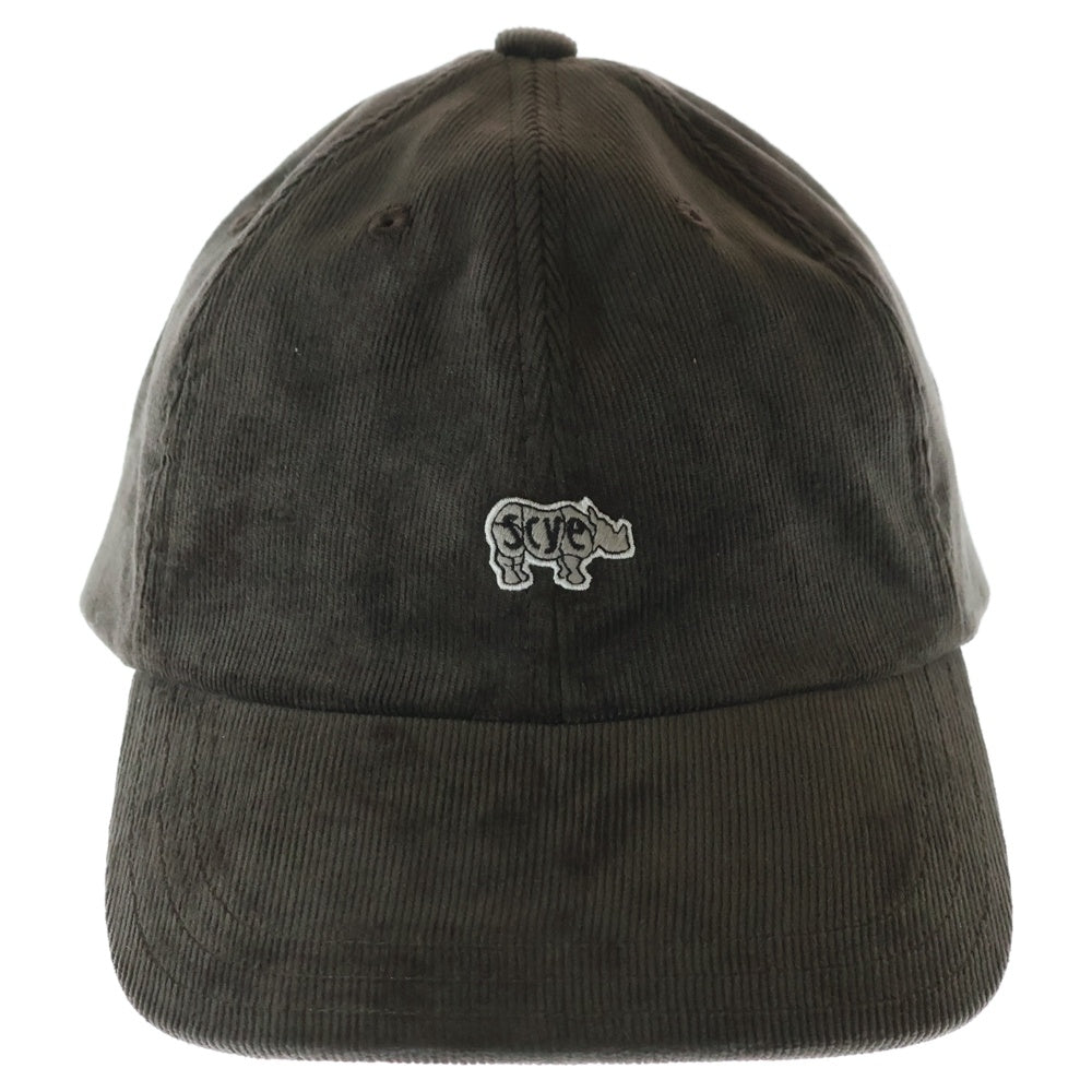 SCYE BASICS(サイベーシックス) Stretch Corduroy Baseball Cap ロゴ刺繍 コーデュロイ ベースボールキャップ 3324-43355 ブラウン