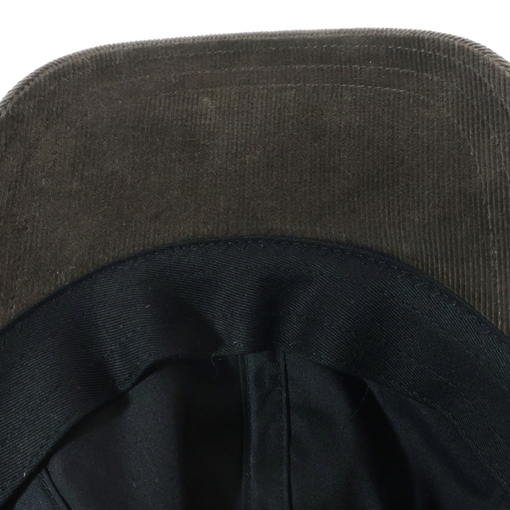 SCYE BASICS(サイベーシックス) Stretch Corduroy Baseball Cap ロゴ刺繍 コーデュロイ ベースボールキャップ 3324-43355 ブラウン