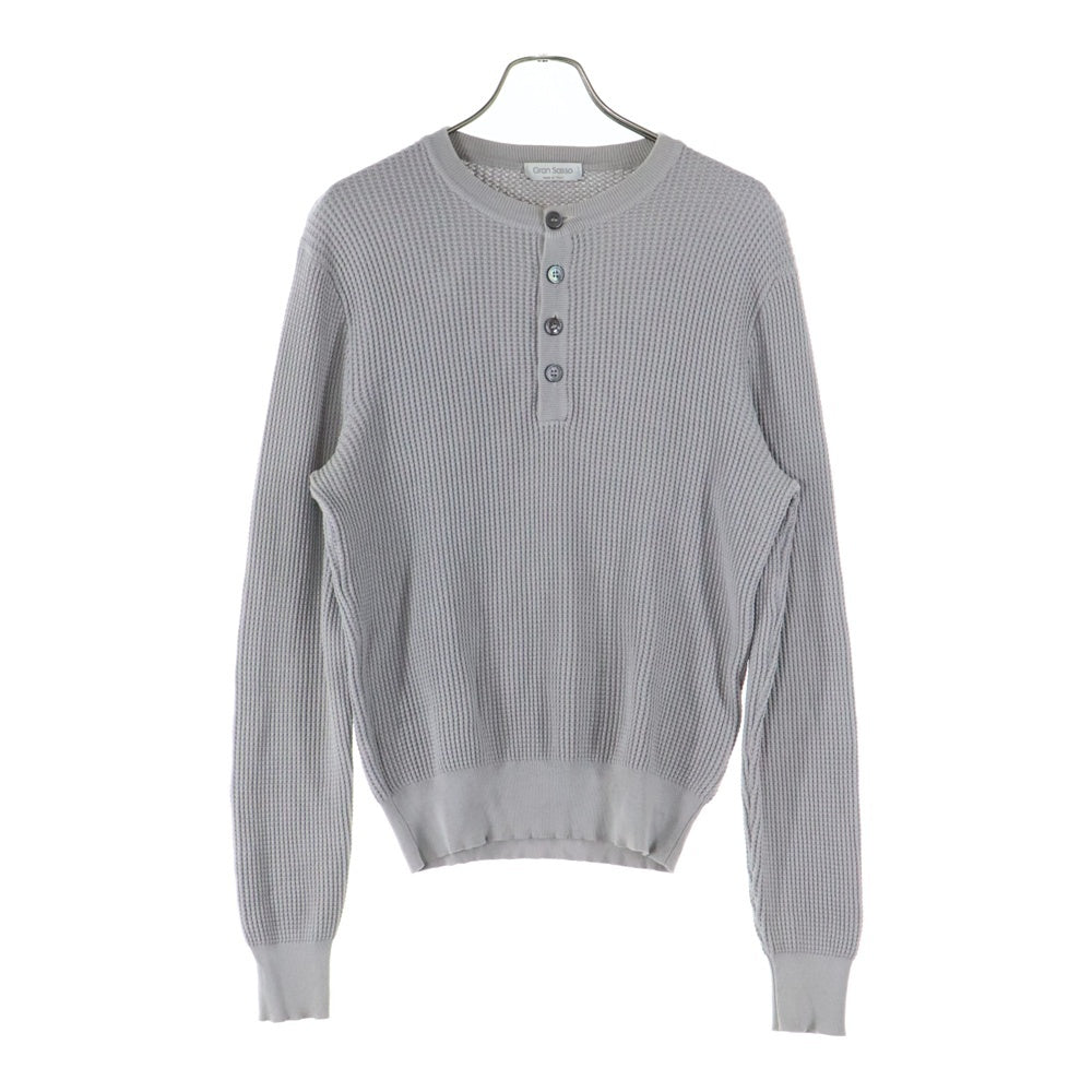 Gran Sasso(グランサッソ) ワッフル編み ヘンリーネックニット 57175 18174 グレー