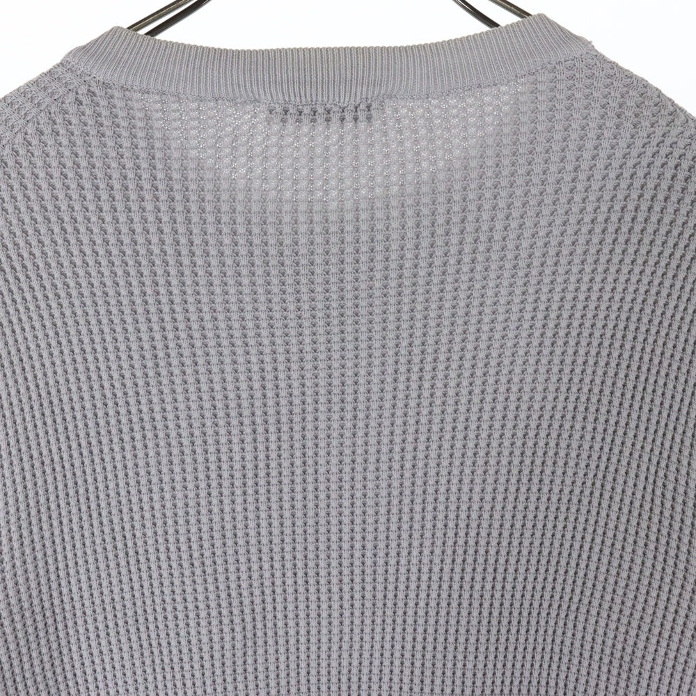 Gran Sasso(グランサッソ) ワッフル編み ヘンリーネックニット 57175 18174 グレー