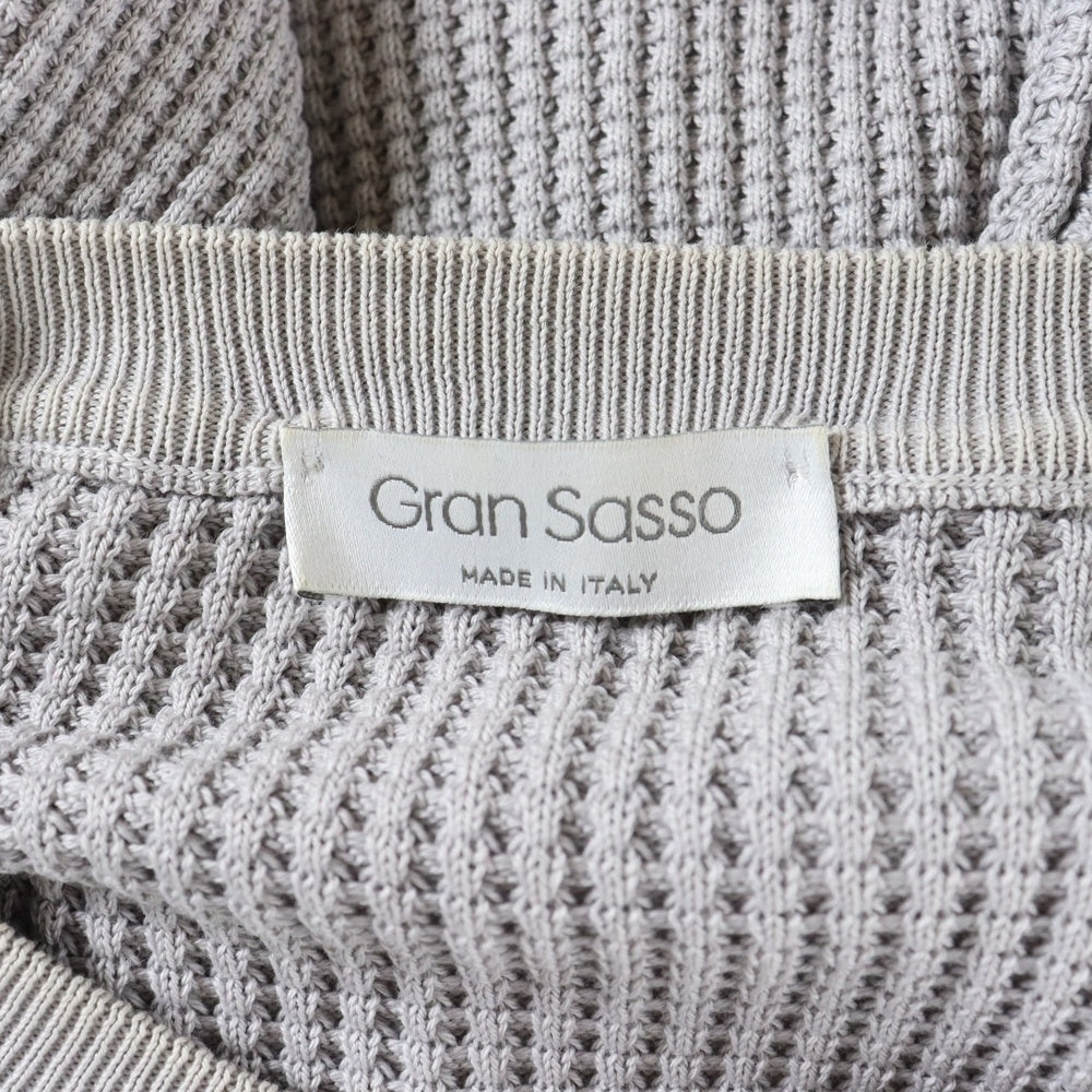 Gran Sasso(グランサッソ) ワッフル編み ヘンリーネックニット 57175 18174 グレー