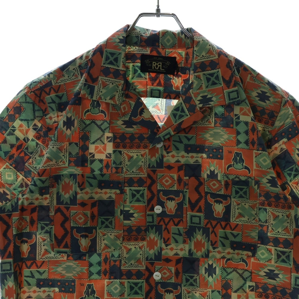 RRL(ダブルアールエル) 23SS Print Woven Camp Shirt 総柄 半袖開襟シャツ マルチ