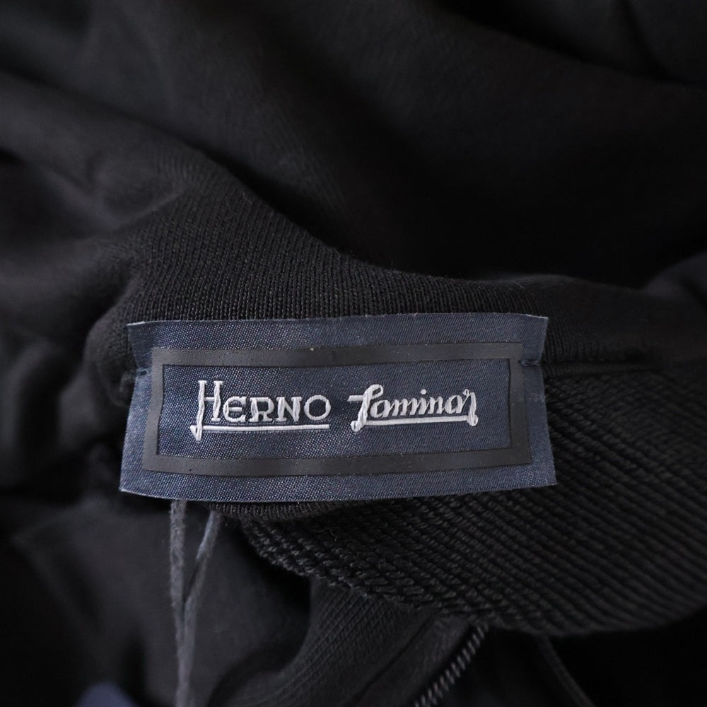 HERNO(ヘルノ) ナイロン切り替え ハーフジップパーカー JG00013UL ブラック