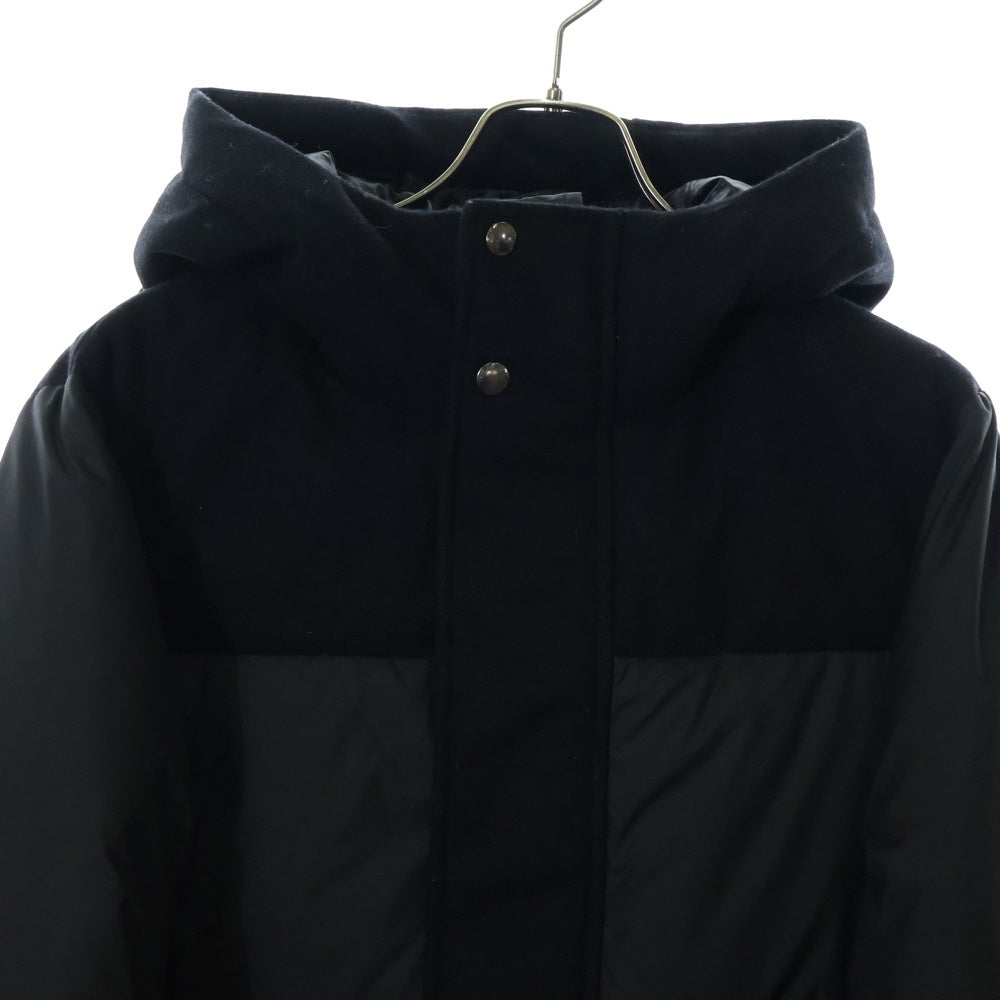 WOOLRICH(ウールリッチ) ウール フーデッドダウンジャケット ブラック WOCPS2874