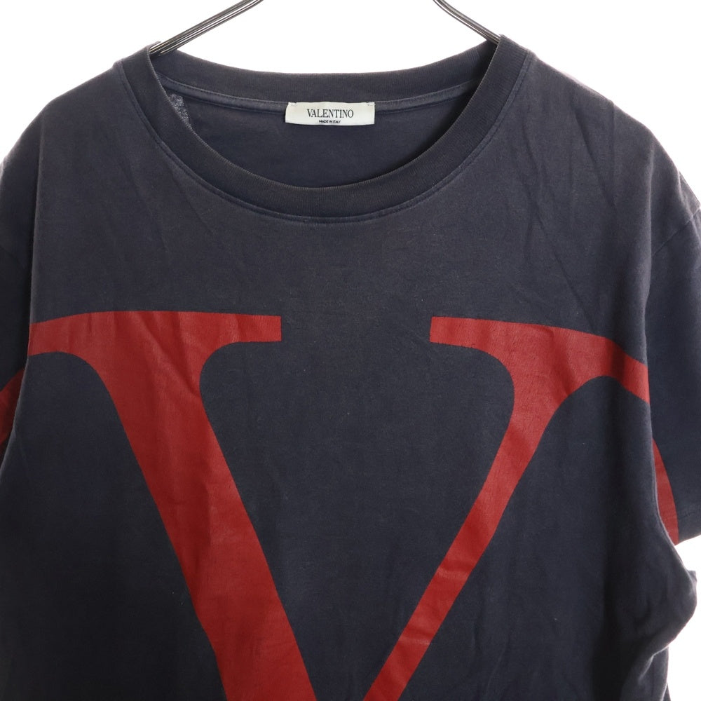 VALENTINO(ヴァレンティノ) フロントロゴプリント クルーネック半袖Tシャツ カットソー 0000045669 01 ブラック