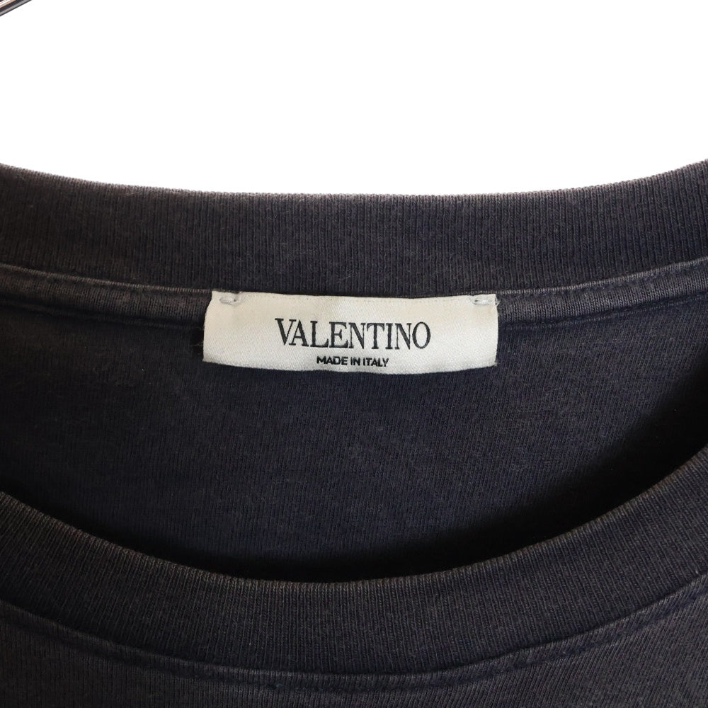 VALENTINO(ヴァレンティノ) フロントロゴプリント クルーネック半袖Tシャツ カットソー 0000045669 01 ブラック