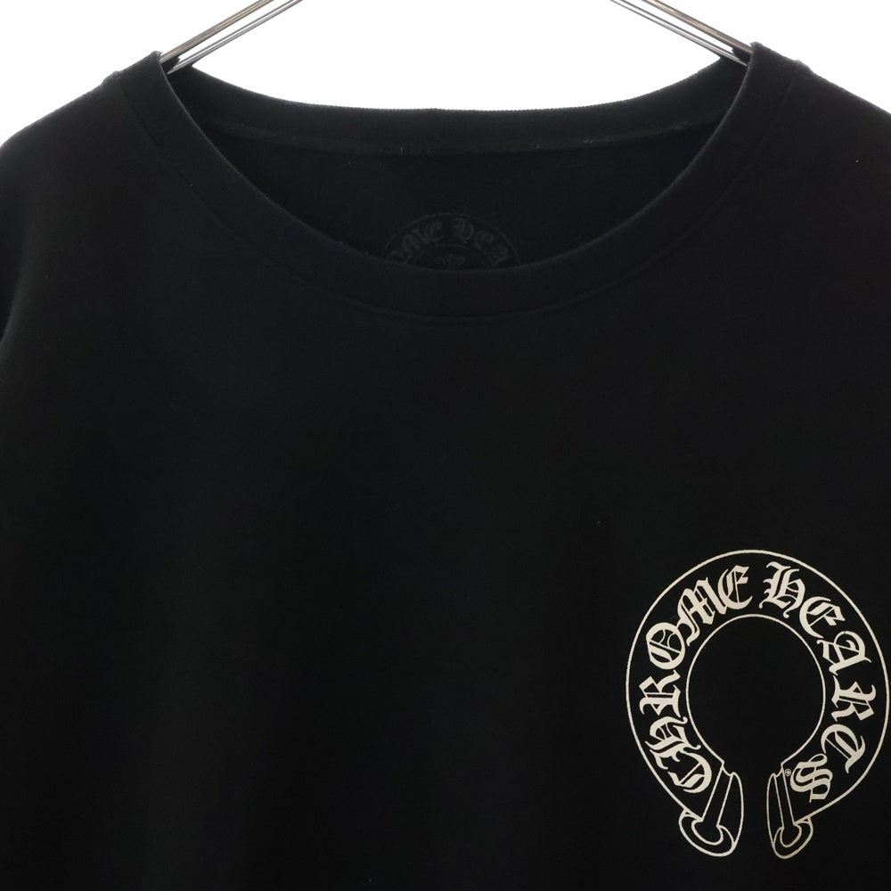 CHROME HEARTS(クロムハーツ) HORSESHOE PULLOVER HOODIE ホースシュープリント アームフローラル スウェットプルオーバーパーカー ブラック