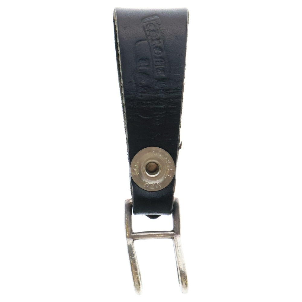 CHROME HEARTS(クロムハーツ) BELT LOOP クロスボールボタンレザーベルトループ シルバー/ブラック BCA397