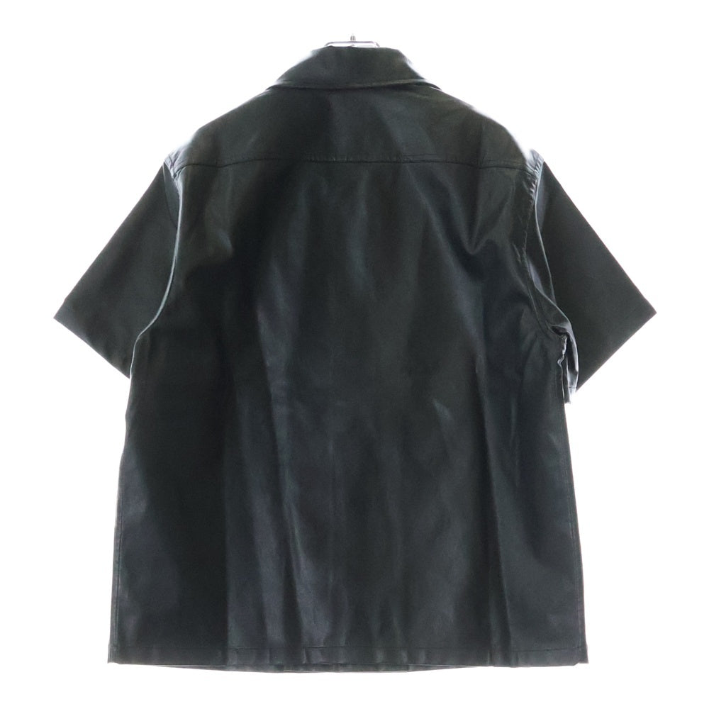LAST NEST(ラスト ネスト) EMBROIDERED LOGO SHIRTS 刺?ロゴ 半袖シャツ ブラック