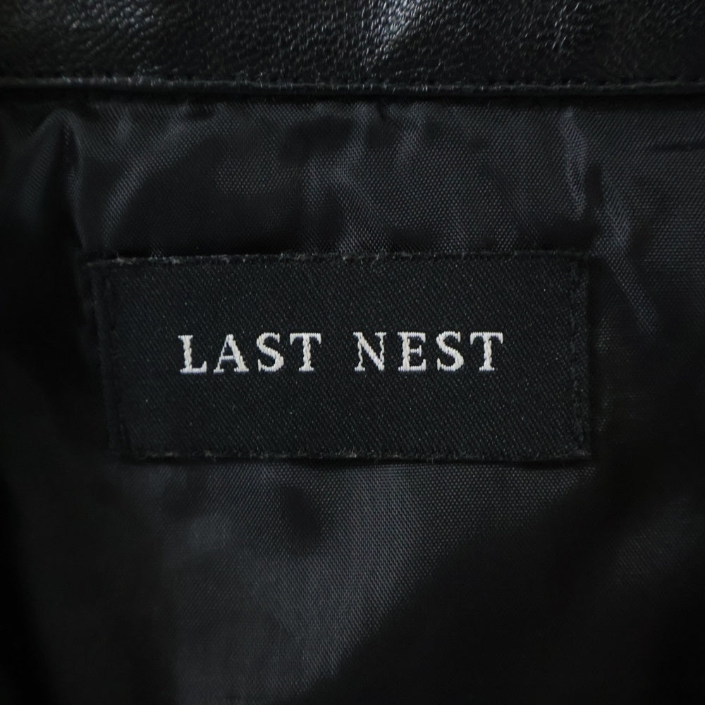 LAST NEST(ラスト ネスト) EMBROIDERED LOGO SHIRTS 刺?ロゴ 半袖シャツ ブラック