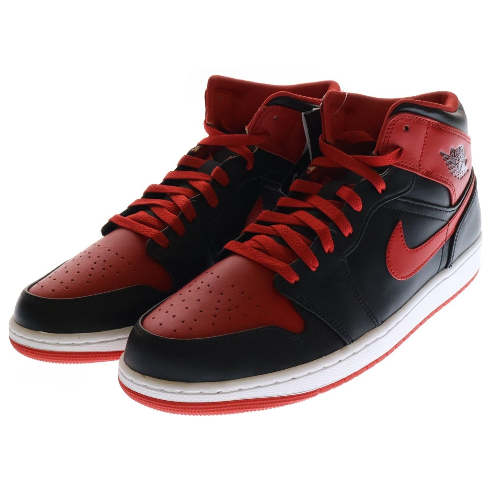 NIKE(ナイキ) AIR JORDAN 1 MID BRED TOE エアジョーダン1 ブレッドトゥ ミッドカットスニーカー ブラック/レッド US12/30cm DQ8426-060