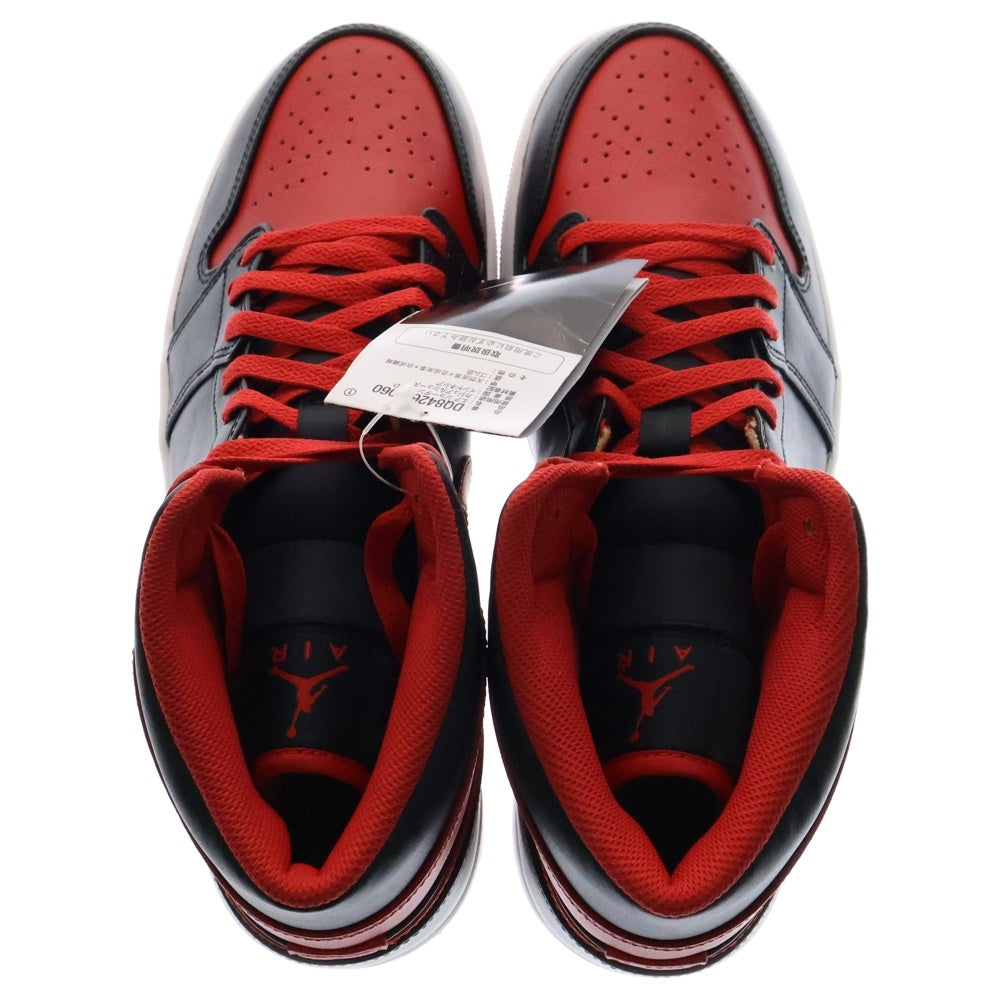 NIKE(ナイキ) AIR JORDAN 1 MID BRED TOE エアジョーダン1 ブレッドトゥ ミッドカットスニーカー ブラック/レッド US12/30cm DQ8426-060