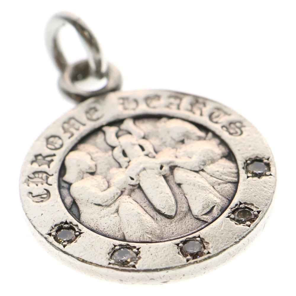 CHROME HEARTS(クロムハーツ) CHRM ANGL MDL エンジェルメダルチャーム 5Pアフターダイヤ ペンダントトップ シルバー