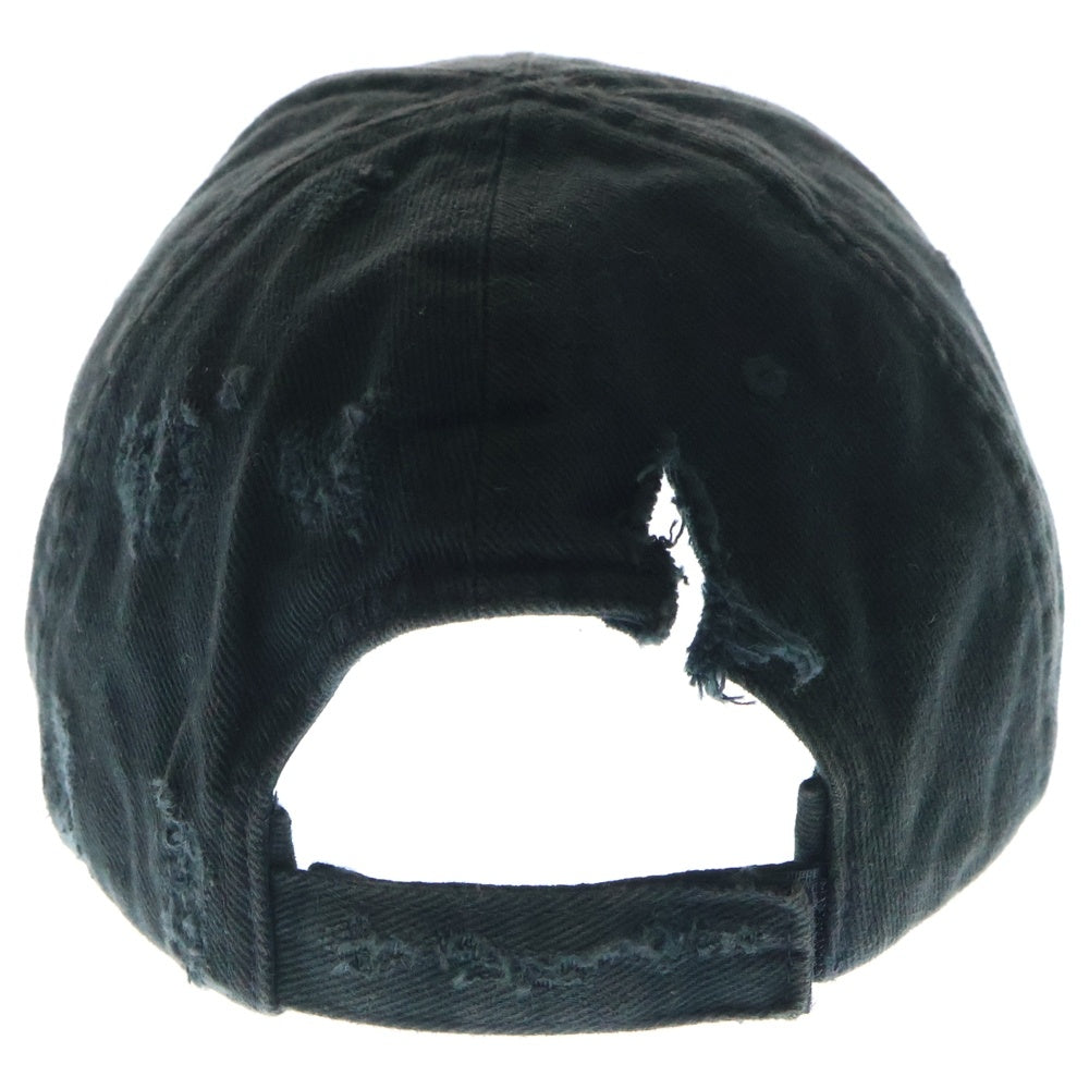 BALENCIAGA(バレンシアガ) Destroyed BB Pierced Cap デストロイヴィンテージロゴピアスキャップ 661887 410B2 ブラック