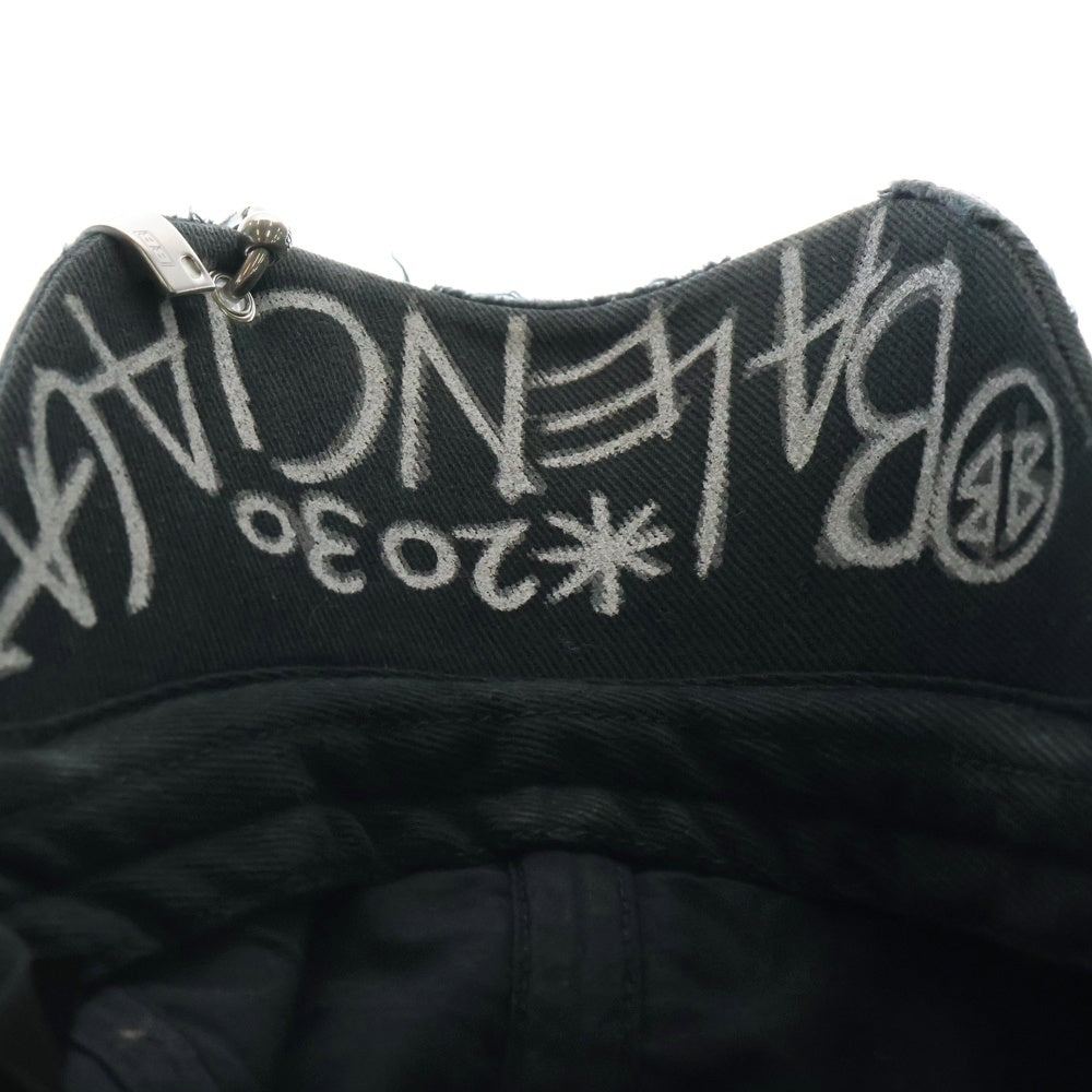 BALENCIAGA(バレンシアガ) Destroyed BB Pierced Cap デストロイヴィンテージロゴピアスキャップ 661887 410B2 ブラック