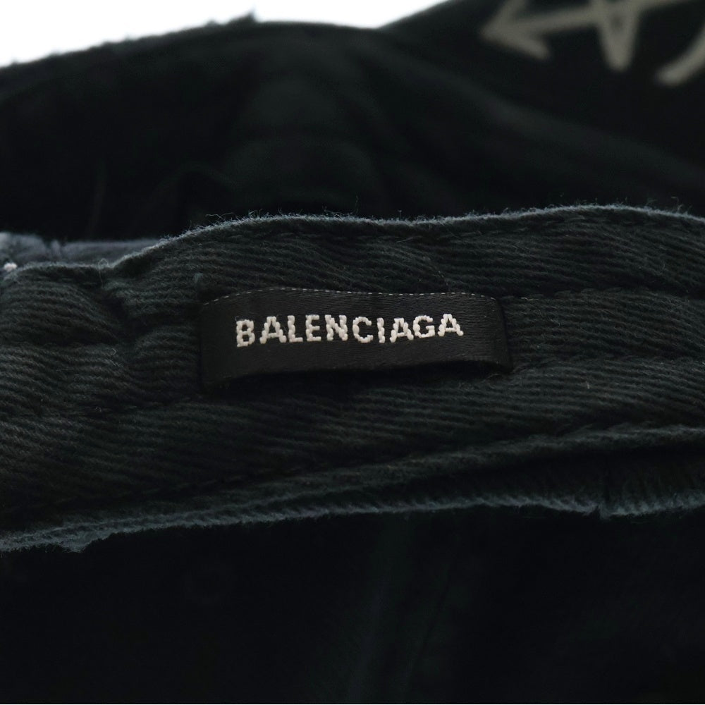 BALENCIAGA(バレンシアガ) Destroyed BB Pierced Cap デストロイヴィンテージロゴピアスキャップ 661887 410B2 ブラック