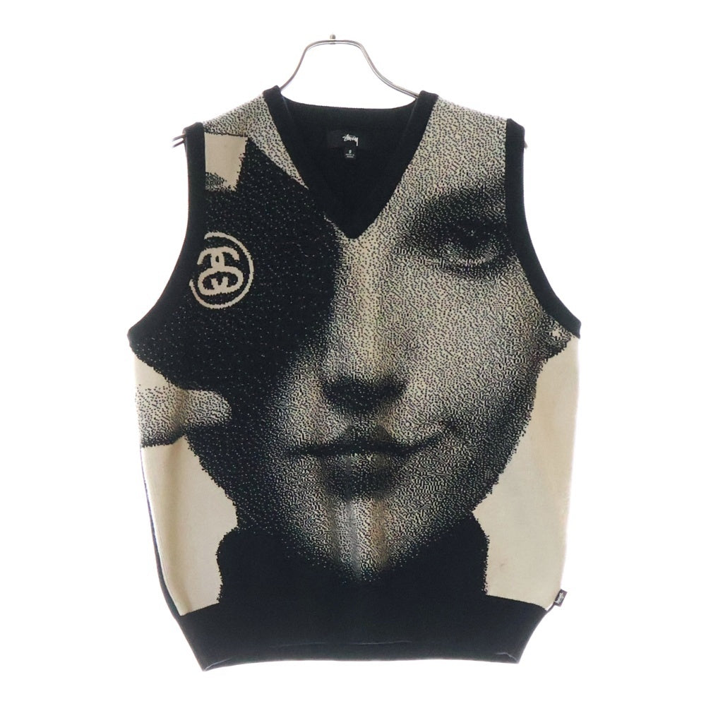 STUSSY(ステューシー) Photo Jacquard Vest フォト ジャガード ニットベスト 117155 ブラック