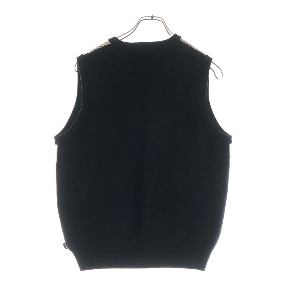 STUSSY(ステューシー) Photo Jacquard Vest フォト ジャガード ニットベスト 117155 ブラック